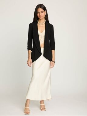 Black Shawl Collar Blazer Jacket - Women's